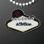 Custom Imprintable Vegas Sign Medallion with White Beaded Necklace