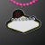 Custom Imprintable Vegas Sign Medallion with Pink Beaded Necklace - Front View 