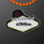 Custom Imprintable Vegas Sign Medallion with Orange Beaded Necklace