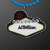 Custom Imprintable Vegas Sign Medallion with Blue Beaded Necklace 