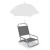 Custom Sun Storm Beach Chair Umbrella with Clamp - White 