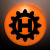 Custom Orange LED Frosted Circle Badge with Safety Pin 