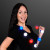 Custom Red White & Blue Light Globes Necklace - Lifestyle View 
