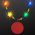 Custom Rainbow Light Up Star Beads with Red Medallions - Front View 