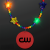 Custom Rainbow Light Up Star Beads with Red Medallions
