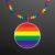Custom Rainbow Beads Necklace with Medallion (NON-Light Up) - Front View 