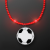 Custom Red LED Bead Necklace with Soccer Ball Medallion - Front View 