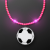 Custom Pink LED Bead Necklace with Soccer Ball Medallion - Front View 
