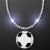 Custom Silver LED Bead Necklace with Soccer Ball Medallion - Front View 