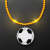 Custom Yellow LED Bead Necklace with Soccer Ball Medallion - Front View 