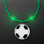 Custom Green LED Bead Necklace with Soccer Ball Medallion - Front View 