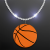 Custom Still-Light White Beads With Basketball Medallion - Front View 