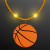 Custom Still-Light Yellow Beads With Basketball Medallion - Front View 