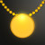 Custom Yellow LED Circle Badge with Beads - Yellow Front View 