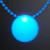 Custom Blue LED Circle Badge with Beads - Blue Front View 