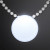 Custom White LED Circle Badge with Beads - White Front View 
