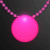 Custom Pink LED Circle Badge with Beads - Pink Front View 