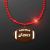 Custom Red LED Bead Necklace with Football Medallion 