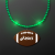 Custom Green Glow LED Bead Necklace with Football Medallion