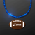 Custom Electric Blue Mardi Gras Beads with Football Medallion 