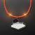 Custom Orange LED Bead Necklace with Las Vegas Medallionv - Front View 