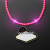 Custom Pink LED Bead Necklace with Las Vegas Medallion - Front View 
