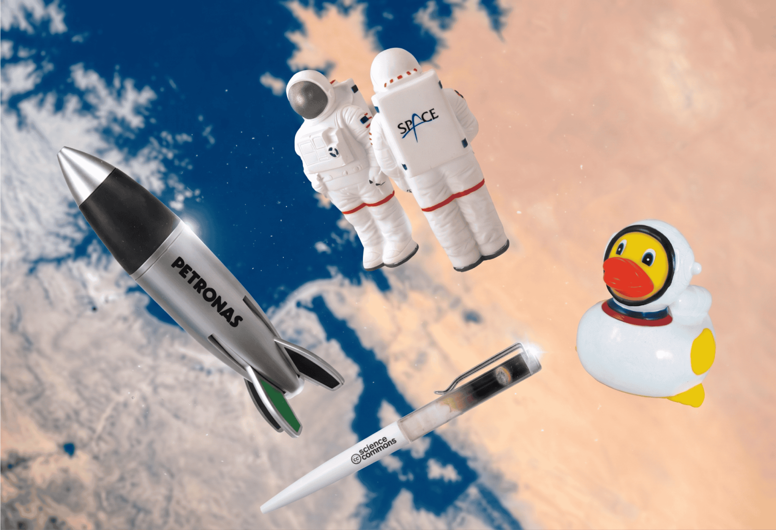 Various space themed promotional products to hand out during the eclipse