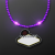 Custom Purple LED Bead Necklace with Las Vegas Medallion - Front View 
