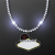 Custom Silver LED Bead Necklace with Las Vegas Medallion - Front View 