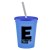 Custom Stadium Cup-Lid-Straw-16 oz - Translucent Blue
