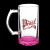 Custom 16 oz Color Bottom Beer Stein - Pink