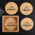 Custom Round Bamboo 4 Pc. Coaster Set In Box 