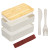 Custom Hearty Wheat Straw Lunch Box Set - All Parts