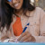 Custom Lexi Stylus Satin Soft Touch Gel Click Pen - Rose Gold Recycled - Low Quantities - Dark Blue - Lifestyle View