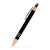 Penny Stylus Satin Soft Touch Metal Pen Copper Accents - Low Quantities - Black
