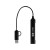 Custom Triple Port Recycled Charging Hub - Black 