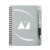 Custom 5" x 7" Huntington Notebook w/Pen - Metallic Silver