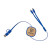 Custom Dual Input 3-in-1 Retractable Bamboo Charge-It Cable - Blue