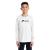 Custom Port & Company Youth Long Sleeve Core Cotton Tee - White Front View