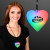 Custom LED Deco Heart Necklace on Black String Lanyard - In use