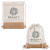 Custom Quetico 8 oz Cotton & Jute Drawstring Bag - Natural with Brown