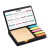 Custom Leatherette Flip-Top Calendar Box with Sticky Sheets and Flags - Inside View
