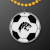 Custom Soccer Ball Medallion with Golden Yellow Beaded Necklace (Non Light Up)