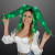 Custom Light Up Hair Noodles Headband - Irish Green In Use 
