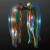 Custom Light Up Hair Noodle Headbands - Rainbow with White LEDs