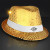 Custom Shiny Gold Fedora Hats with White Bands