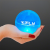 Custom 4" Super Sized Air Blue Bounce Ball with Flashing LEDs
