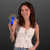 Custom Light Up Promotional Mini Fans with Blue Handles - Lifestyle