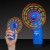 Custom Light Up Promotional Mini Fans with Blue Handles - In use