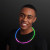 Custom 22" Tri Color Glow Necklaces Blue Pink Green - In use